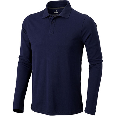 ELEVATE Herren Langarm Poloshirt Oakville, dunkelblau, XXXL