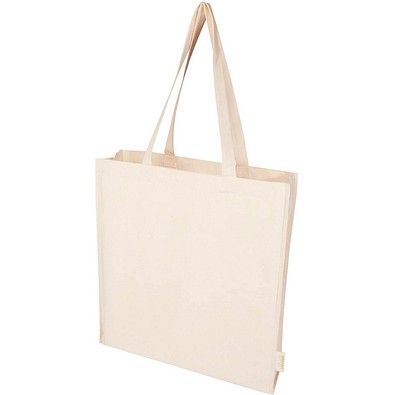 Odisha 180 g/m² OCS Bio Tragetasche mit Seitenfalten 14L, natur