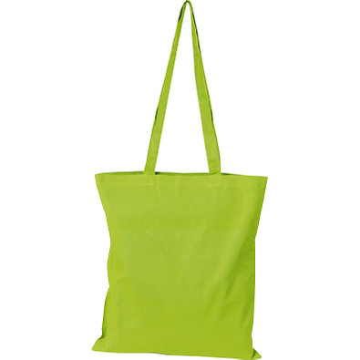 Oeko-Tex® STANDARD 100 Baumwolltasche mit langen Henkeln, 140g/m², apfelgrün Oeko-Tex® STANDARD 100 Baumwolltasche mit langen Henkeln, 140g/m², apfelgrün