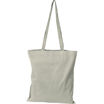 Oeko-Tex® STANDARD 100 Baumwolltasche mit langen Henkeln, 140g/m², grau Oeko-Tex® STANDARD 100 Baumwolltasche mit langen Henkeln, 140g/m², grau