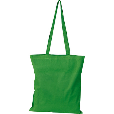 Oeko-Tex® STANDARD 100 Baumwolltasche mit langen Henkeln, 140g/m², grün Oeko-Tex® STANDARD 100 Baumwolltasche mit langen Henkeln, 140g/m², grün