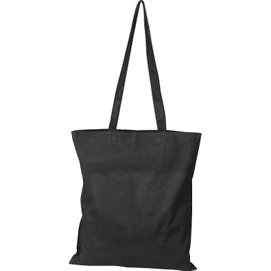 Oeko-Tex® STANDARD 100 Baumwolltasche mit langen Henkeln, 140g/m², schwarz Oeko-Tex® STANDARD 100 Baumwolltasche mit langen Henkeln, 140g/m², schwarz