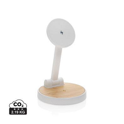 Ontario 2-in-1 15W magnetischer Ladeständer aus RCS rPlastik, weiß