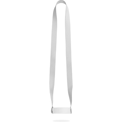 OXFORD. SET Lanyard SUBLIMATION Long II (20 mm) Duo aus recyceltem Polyester (100 % rPET) mit sublimiertem elastischem Becherhalter, 301 - Weiß