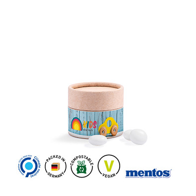 Papierdose Eco Mini, Mentos Kaudragee Mint, inkl. Druck
