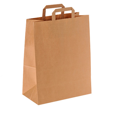 Papier-Tragetasche, 32 x 40 x 11 cm, groß, natur Papier-Tragetasche, 32 x 40 x 11 cm, groß, natur