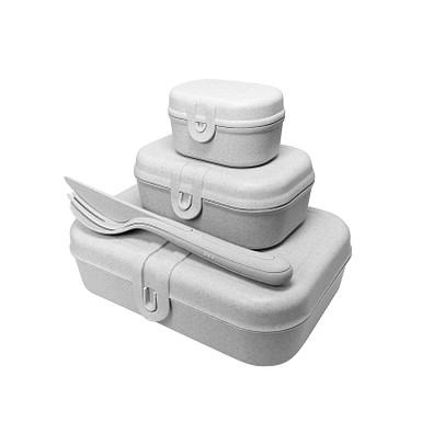 koziol Lunchbox-Set Pascal Ready mit KLIKK-Besteck, grau koziol Lunchbox-Set Pascal Ready mit KLIKK-Besteck, grau
