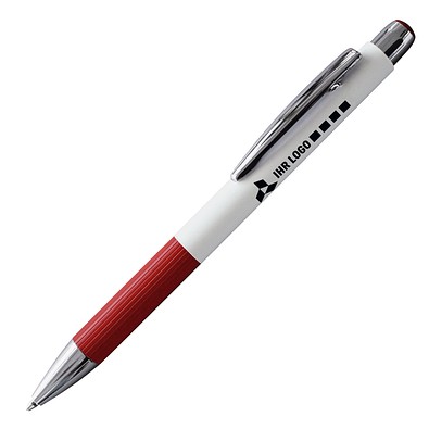 PENKO® Voll-Metall-Kugelschreiber Striscia, weiß/rot