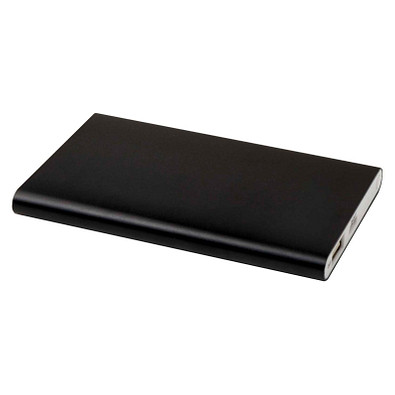 Pep 4000 mAh Type-C Powerbank aus recyceltem Aluminium, schwarz