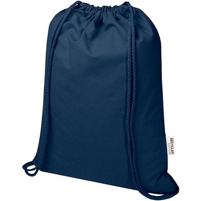 Peru Blend 180 g/m² Sportbeutel aus GRS recycelter Baumwolle 5L, navy