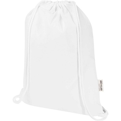 Peru Blend 180 g/m² Sportbeutel aus GRS recycelter Baumwolle 5L, weiss
