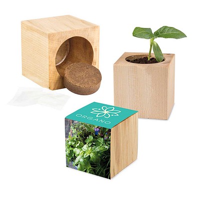 Pflanz-Holz Maxi mit Samen, Kräutermischung, 1-seit. Druck