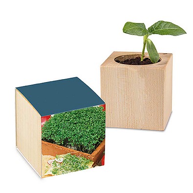 Pflanz-Holz mit Samen, Ostern, Gartenkresse, 1-seit. Druck