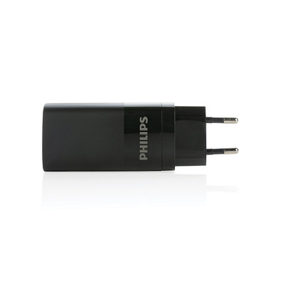 Philips 65W Ultra-Schnell-PD 3-Port-USB-Wandladegerät, schwarz