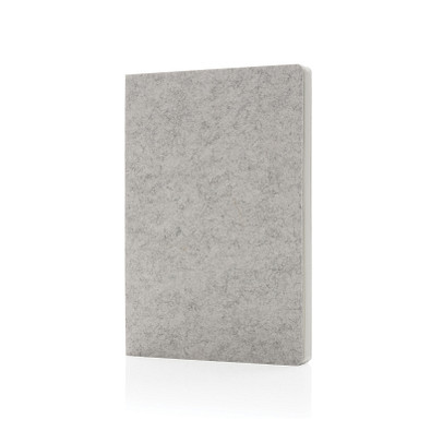 Phrase GRS-zertifiziertes A5-Notizbuch aus recyceltem Filz, grau