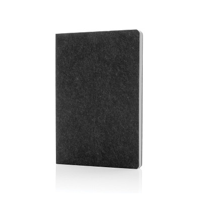 Phrase GRS-zertifiziertes A5-Notizbuch aus recyceltem Filz, schwarz