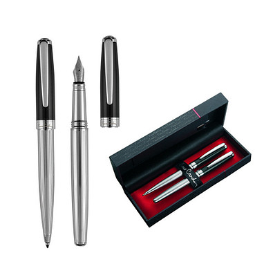 Pierre Cardin® CHRISTOPHE Set aus Kugelschreiber und Füllfederhalter, silber