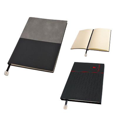 Pierre Cardin Reporter-Notizbuch, DIN A5, gepunktetet liniert, grau/schwarz