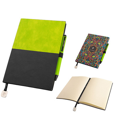 Pierre Cardin® REPORTER Set aus Notizbuch A5 und Kugelschreiber, grün/schwarz