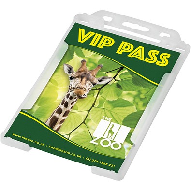 Pierre Kartenhalter aus recyceltem Kunststoff, klar mattiert