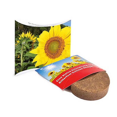 Plant-Tab mit Samen, Sonnenblume, 1-seit. Druck