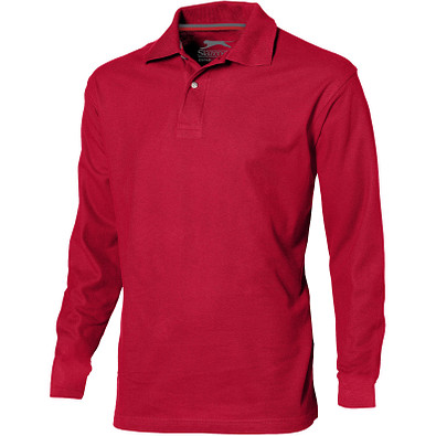 Slazenger™ Herren Langarm Poloshirt Point, rot, S Slazenger™ Herren Langarm Poloshirt Point, rot, S