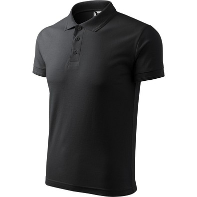Polohemd Herren Pique Polo, XL, ebony grau