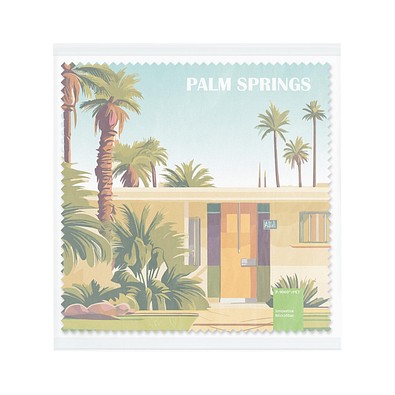 POLYCLEAN rPET Brillenputztuch 15x15 cm im Pergaminbeutel, weiss / individuell