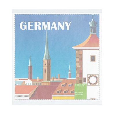 POLYCLEAN rPET Brillenputztuch 20x20 cm im Pergaminbeutel, weiss / individuell