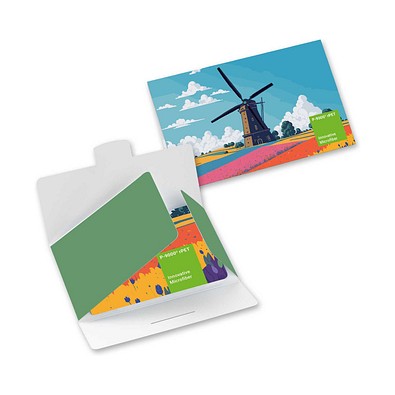 POLYCLEAN rPET Displaytuch 21x15 cm im Papieretui , weiss / individuell