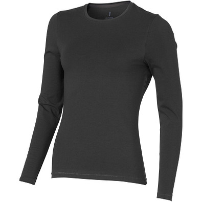 ELEVATE Damen Öko Langarmshirt Ponoka, anthrazit, XL ELEVATE Damen Öko Langarmshirt Ponoka, anthrazit, XL