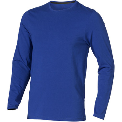ELEVATE Herren Öko Langarmshirt Ponoka, blau, XXL