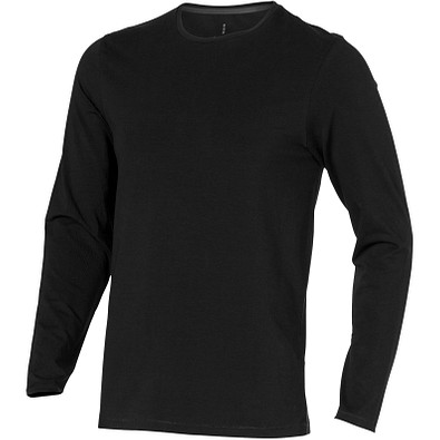 ELEVATE Herren Öko Langarmshirt Ponoka, schwarz, XS