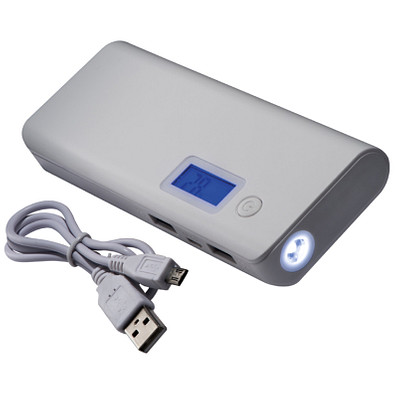 Powerbank mit digitaler Ladeanzeige, 10.000 mAh, weiss Powerbank mit digitaler Ladeanzeige, 10.000 mAh, weiss