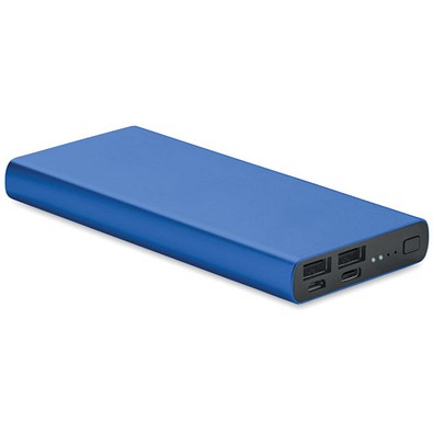 Powerbank aus recyceltem Aluminium 10.000 mAh, blau