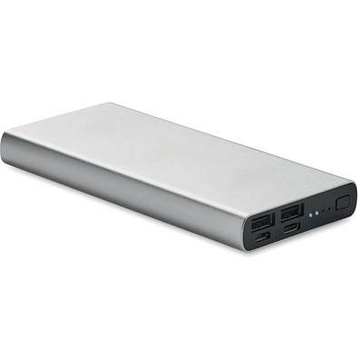Powerbank aus recyceltem Aluminium 10.000 mAh, silber