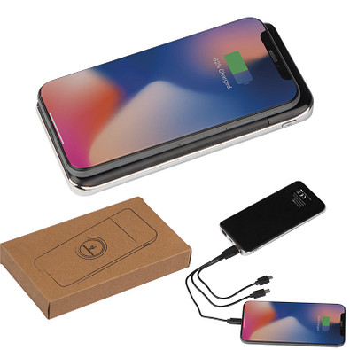 Powerbank mit Induktionsladefunktion, 8.000mAh, schwarz Powerbank mit Induktionsladefunktion, 8.000mAh, schwarz