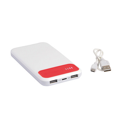 Powerbank SILICON VALLEY 10.000 mAh, rot/weiß