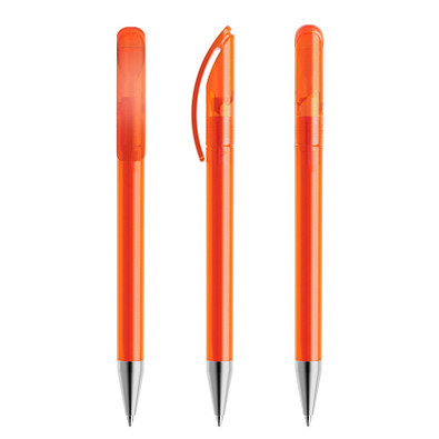 prodir® Drehkugelschreiber DS 3 mit Metallspitze, blaue Mine, orange gefrostet prodir® Drehkugelschreiber DS 3 mit Metallspitze, blaue Mine, orange gefrostet