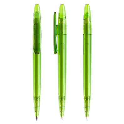 prodir® Drehkugelschreiber DS 5 ohne Metallspitze, blaue Mine, hellgrün transparent