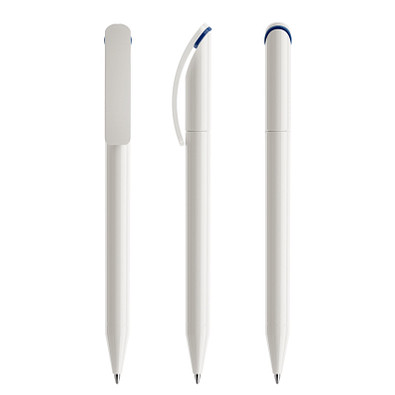 prodir® Drehkugelschreiber DS3 TPP Twist, blaue Mine, weiß/blau