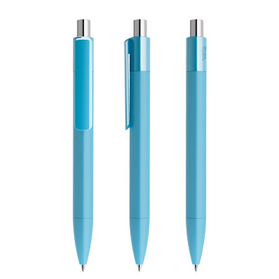 prodir® Kugelschreiber DS4 Soft Touch PRR Push, Dusty Blue/silber poliert prodir® Kugelschreiber DS4 Soft Touch PRR Push, Dusty Blue/silber poliert