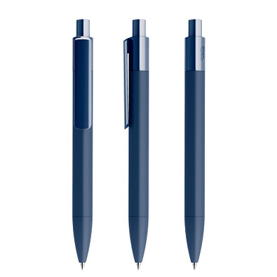 prodir® Druckkugelschreiber DS4 Soft Touch PRR Push, blaue Mine, dunkelblau