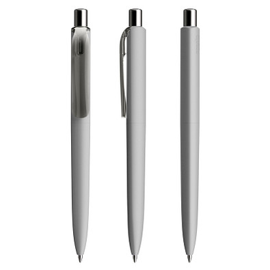 prodir® Kugelschreiber DS8 Soft Touch PRR Push, delfingrau/silber poliert prodir® Kugelschreiber DS8 Soft Touch PRR Push, delfingrau/silber poliert