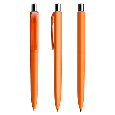 prodir® Kugelschreiber DS8 Soft Touch PRR Push, orange/silber poliert prodir® Kugelschreiber DS8 Soft Touch PRR Push, orange/silber poliert