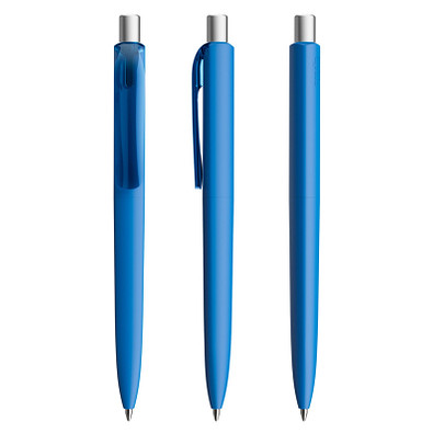 prodir® Kugelschreiber DS8 Soft Touch PRR Push, blau/silber satiniert prodir® Kugelschreiber DS8 Soft Touch PRR Push, blau/silber satiniert
