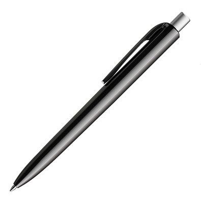 prodir® Kugelschreiber DS8 PPP Family, blaue Mine, schwarz/silber satiniert