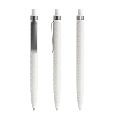 prodir® Druckkugelschreiber QS01 PMS Push, blaue Mine, weiß/graphit