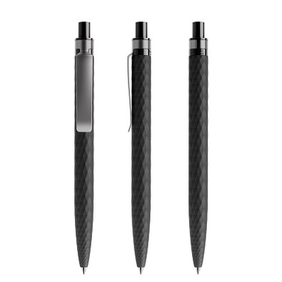 prodir® Druckkugelschreiber QS01 Soft Touch PRS Push, blaue Mine, schwarz/graphit prodir® Druckkugelschreiber QS01 Soft Touch PRS Push, blaue Mine, schwarz/graphit
