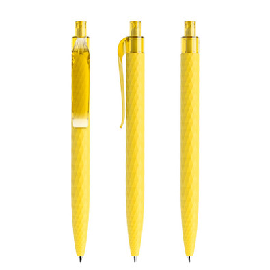 prodir® Druckkugelschreiber QS01 Soft Touch PRT Push, blaue Mine, gelb